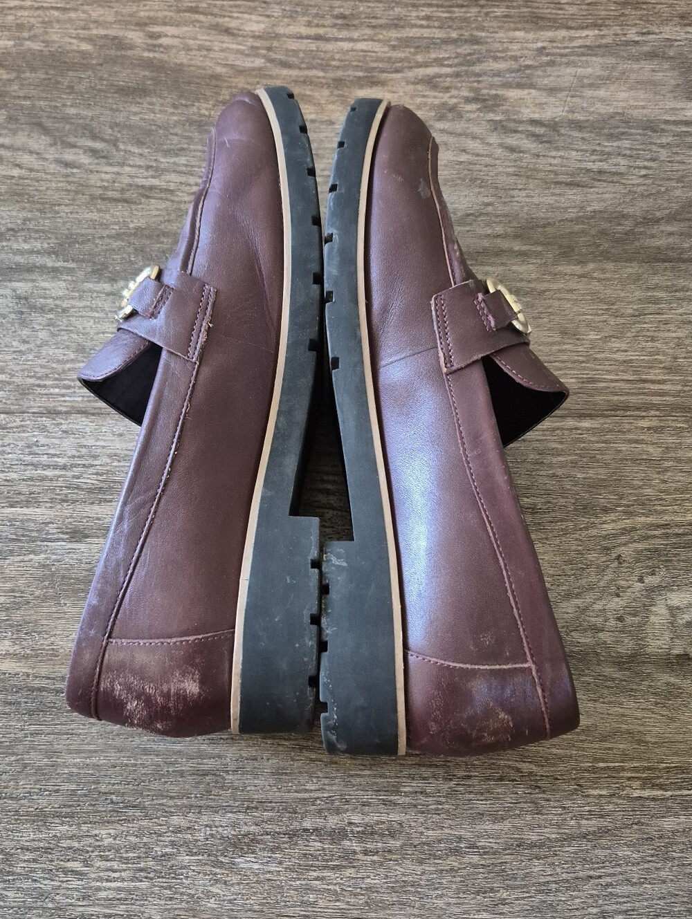 Kate Spade New York Kolby Leather Bit Loafers Burgundy Plum Size 10M - Picture 7 of 10